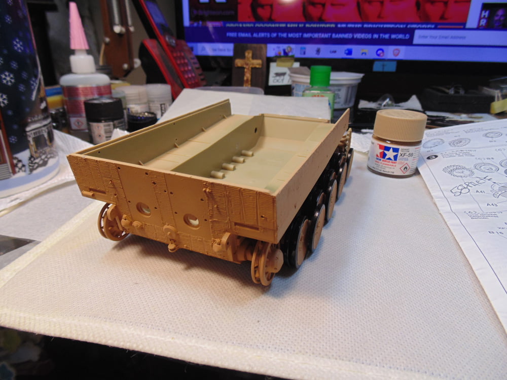 Step 3 completed with rear view of the hull