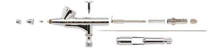 Details Iwata High Performance HP-B Plus Gravity Feed Dual Action Airbrush H2001