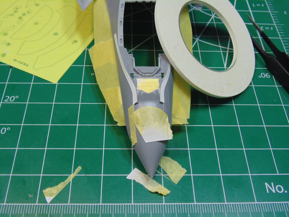White flexible tape on cockpit area edges