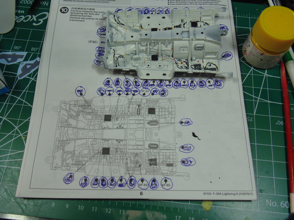 Step 10 bomb bay painting complete