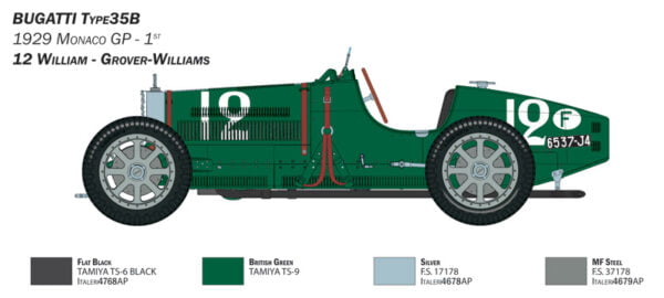 William Grover Williams Italeri Bugatti Type 35B 1/12 Scale 4710