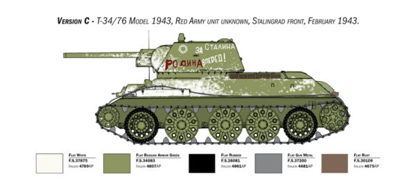 Italeri T-34/76 Model 1943 Premium Edition Tank 1/35 Scale 6570