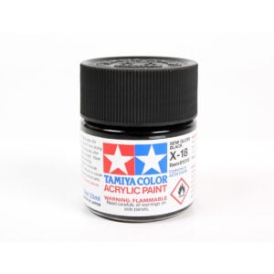 Tamiya Acrylic Paints X18 X-18 81018 Semi Gloss Black Large 23ml