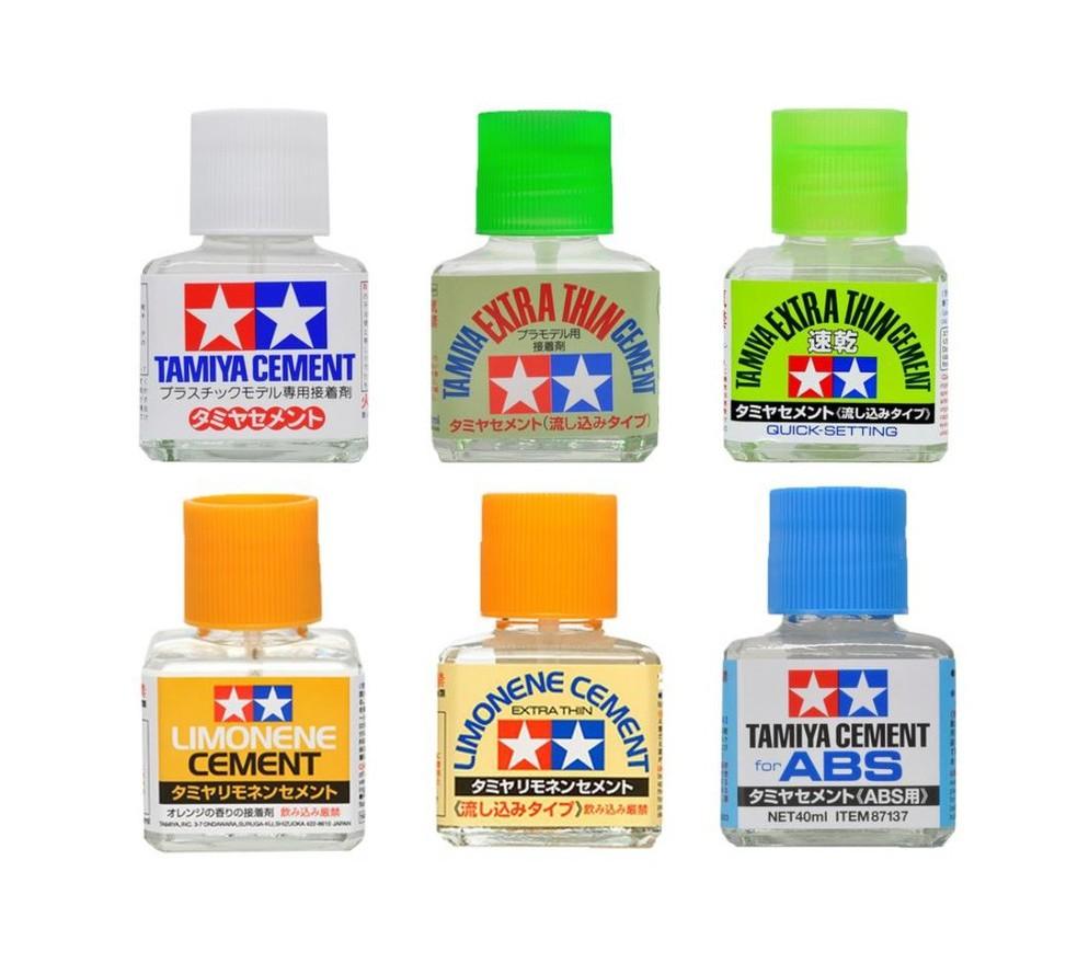 Tamiya 87003 Liquid Cement Adhesive 40ml Bottle for Model Kits with Brush  in Lid