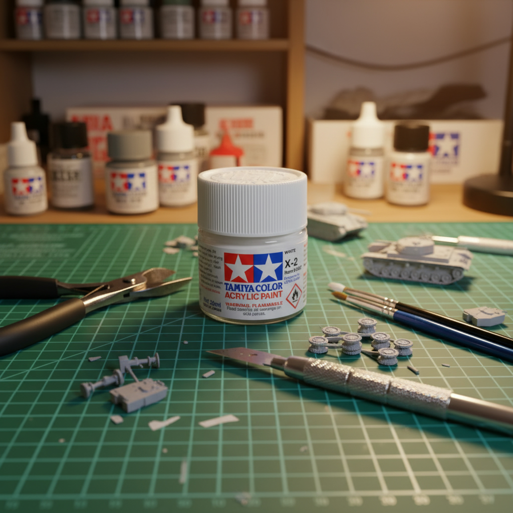 Tamiya 81002 X-2 White Acrylic Paint – 23ml Gloss, Large Bottle – US Version