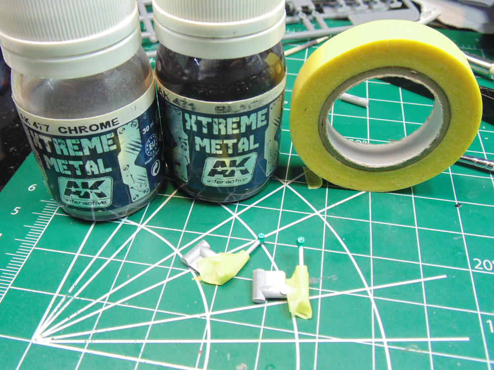 Masked pistons ready for chrome