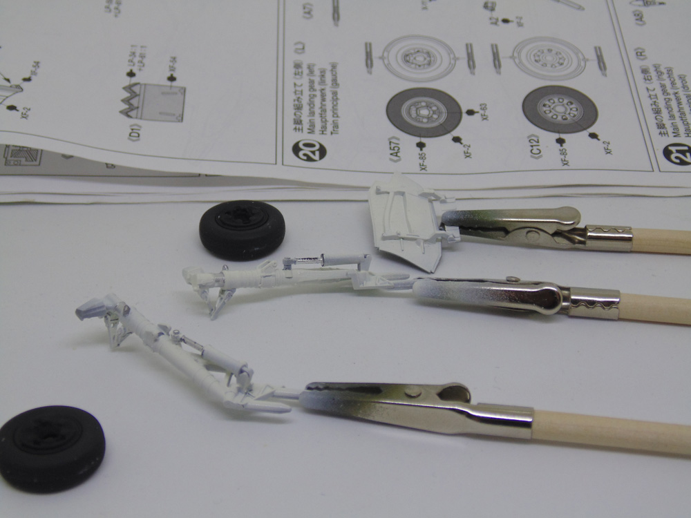 Closer view of the highly detailed landing gear