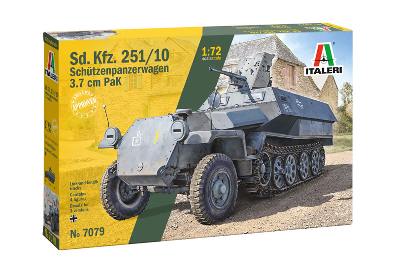 Italeri Sd. Kfz. 251/10 Schutzenpanzerwagen 3.7cm PaK 1/72 Scale 7079