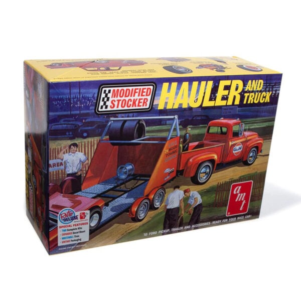 AMT 1953 Ford Pickup Modified Stocker Hauler with trailer 1/25 Scale 1310