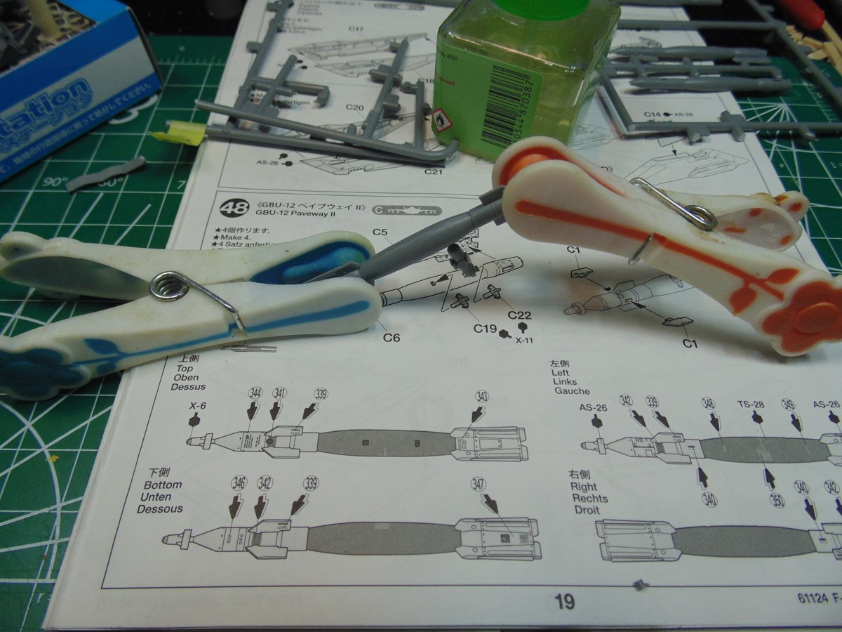 Clamped GBU-12 on Step 48 instructions