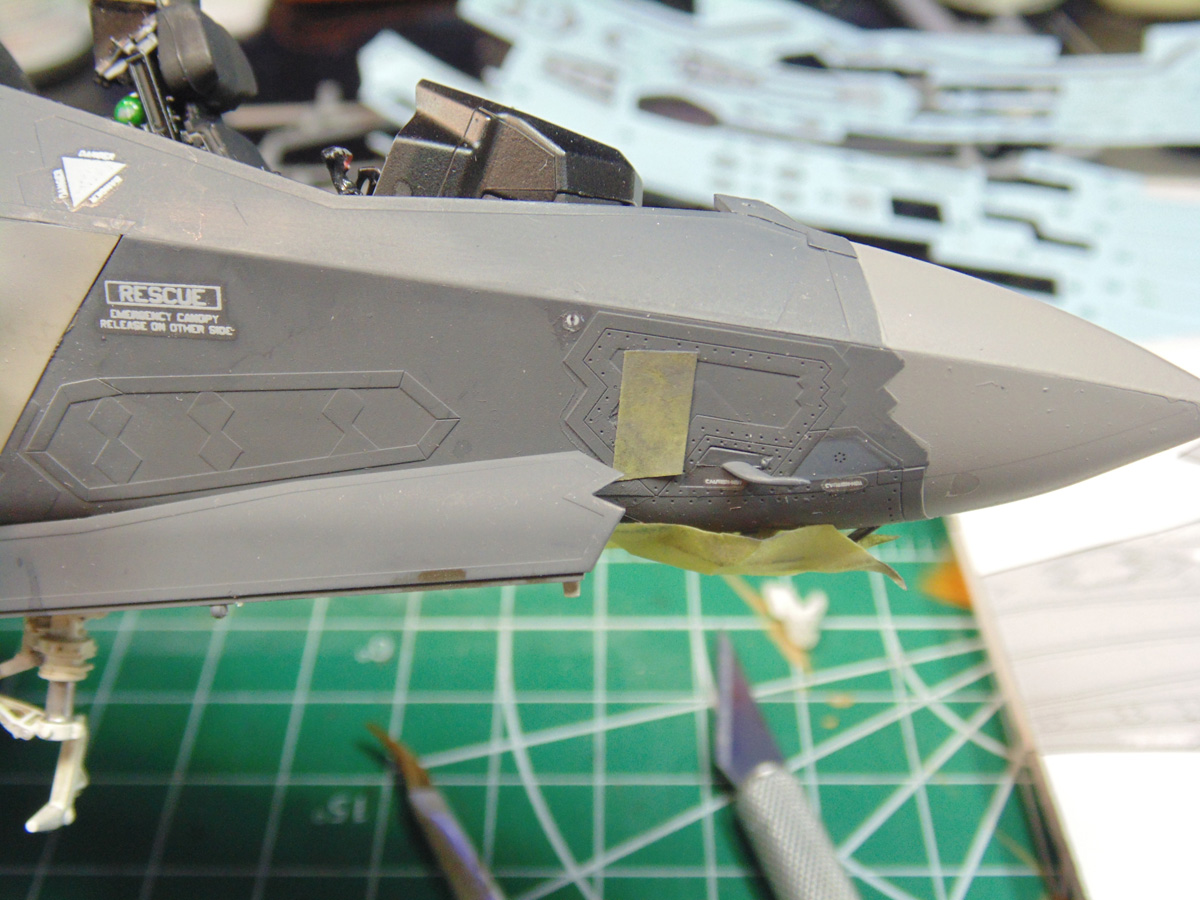 Right side nose area with tape strip