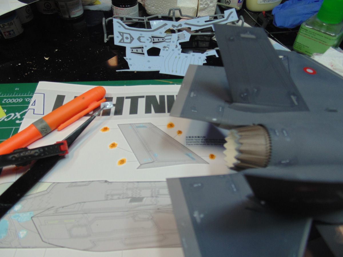 Starboard side view of stencils added