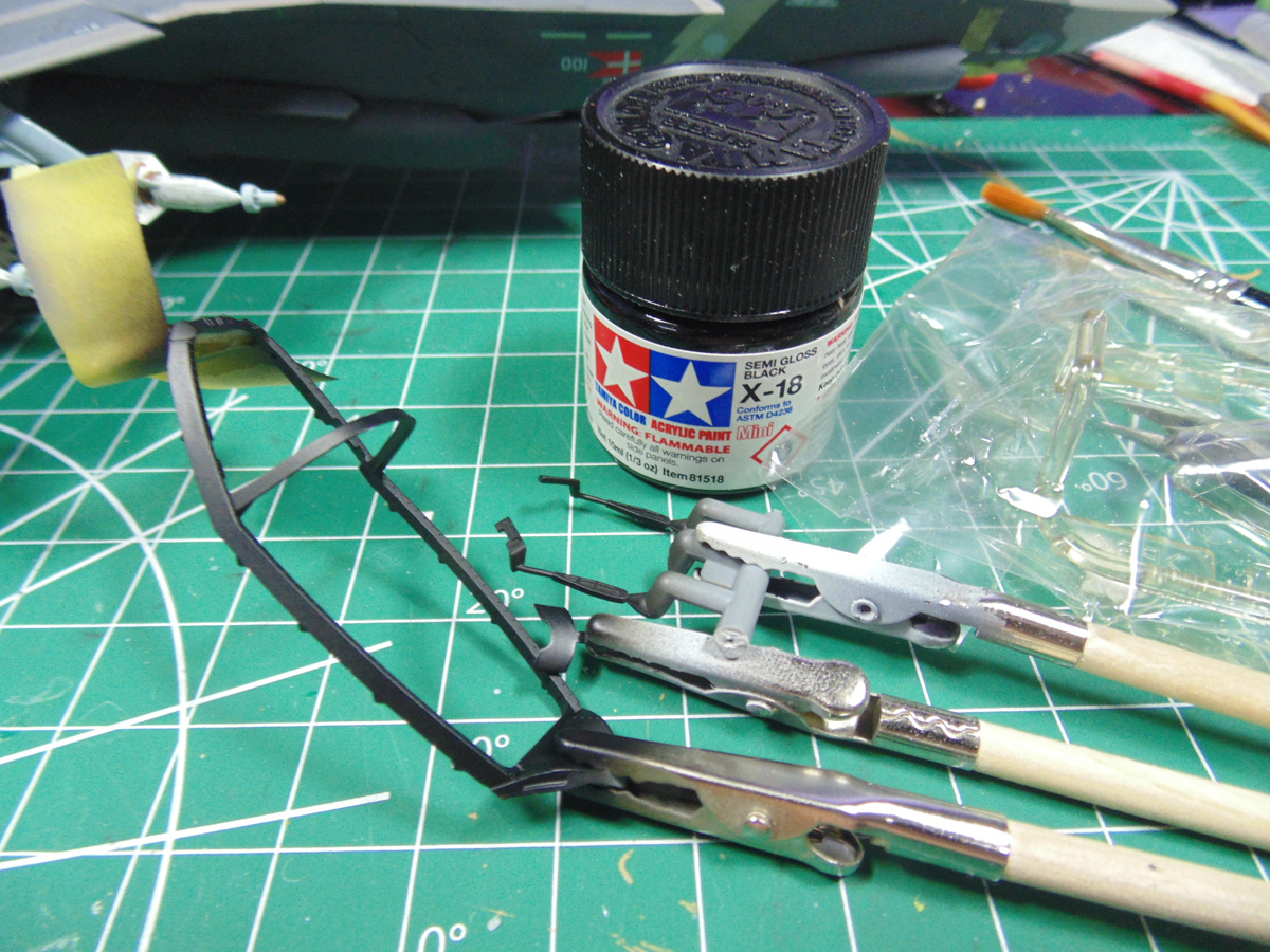 Canopy frame and retraction arm parts on sticks