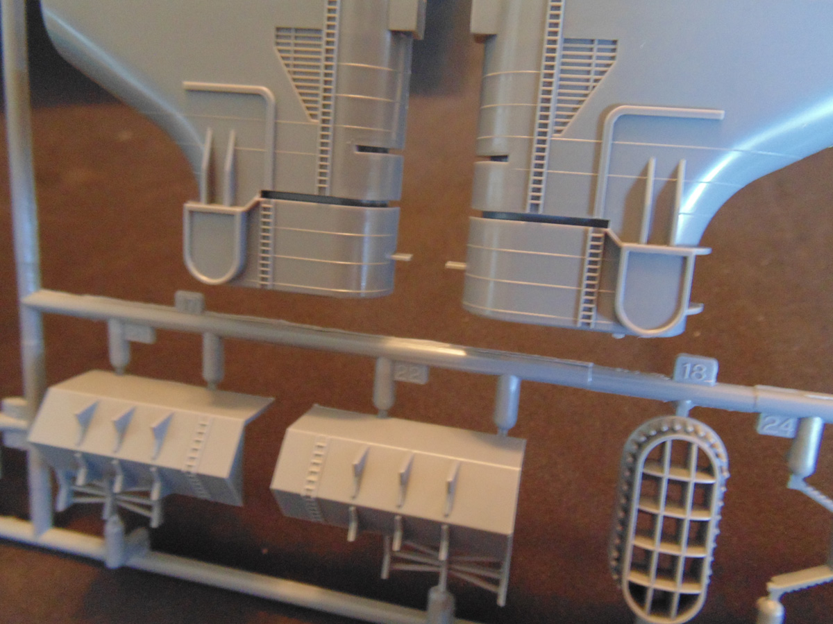 Close-up of exhaust stack parts