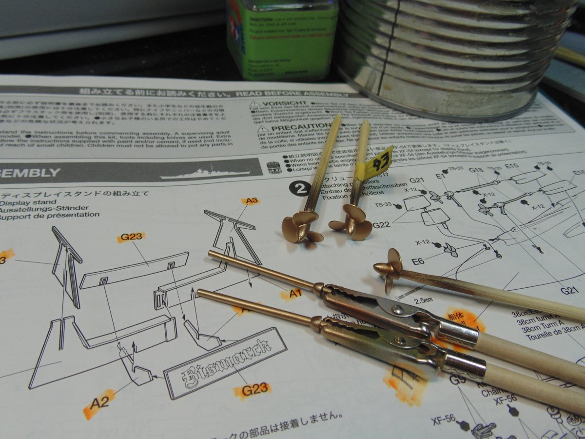Parts painted brass