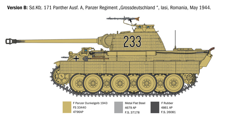イタレリ　Sd. Kfz. 171 Panther Ausf A 1:35 Italeri Sd Kfz 171 Panther Tank Ausf. A 1/35 Scale 270