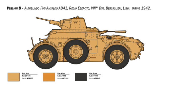 Italeri Autoblinda AB 41 with Bersaglieri El Alamein 1942 1/35 Scale 6591