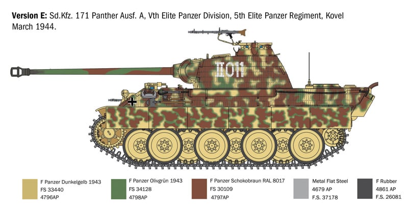 イタレリ　Sd. Kfz. 171 Panther Ausf A 1:35 Italeri Sd Kfz 171 Panther Tank Ausf. A 1/35 Scale 270
