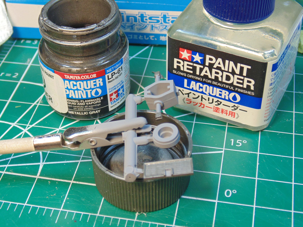 Tamiya LP-61 and retarder above painted parts