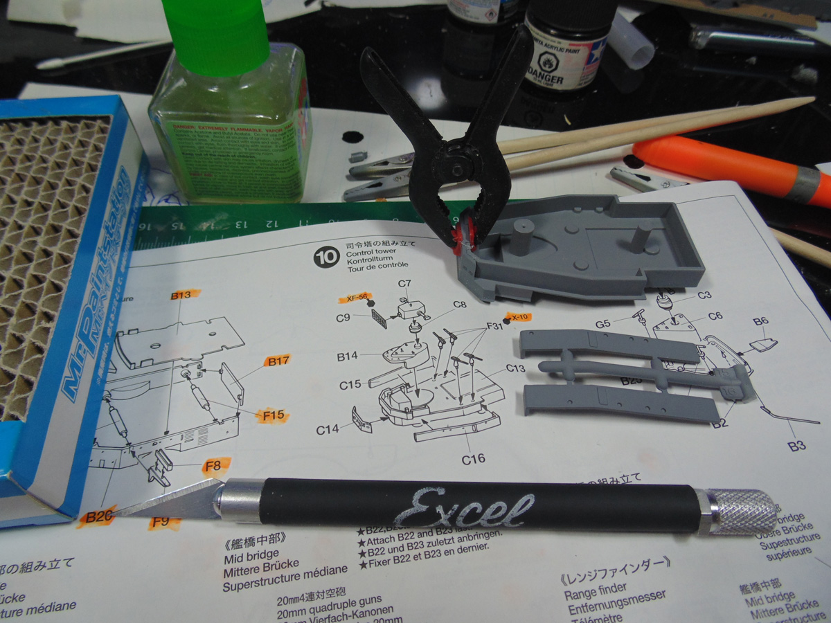 Black clamp on parts