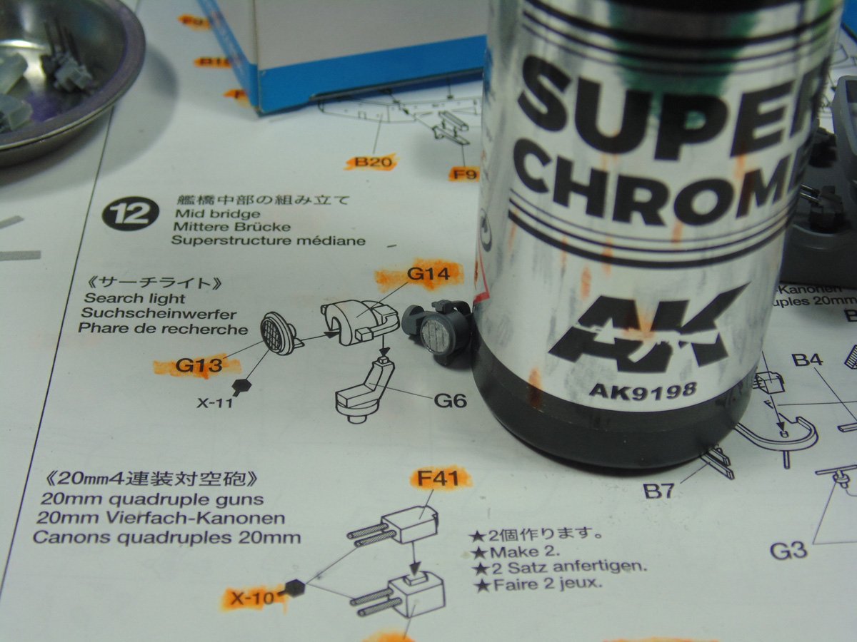 AK Chrome next to step 12 parts