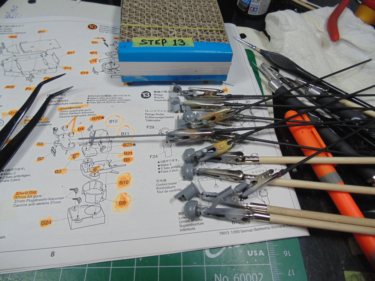 Model parts beside step 13