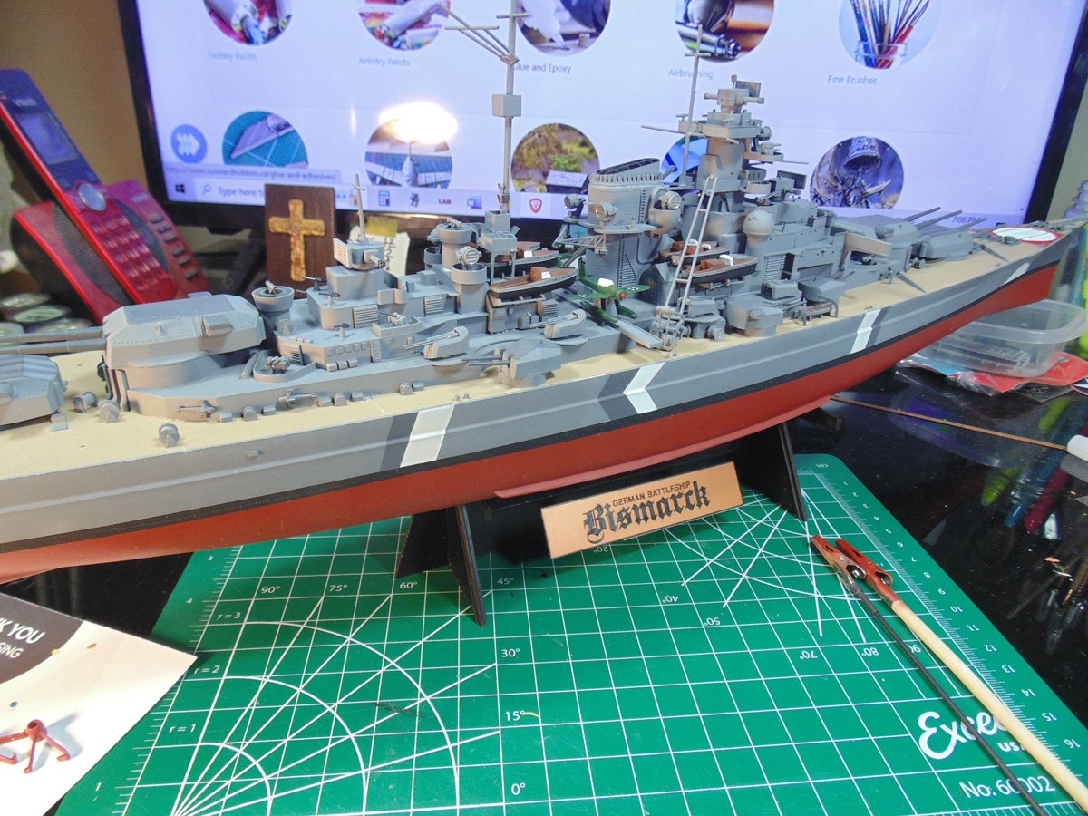 The ship on its display stand