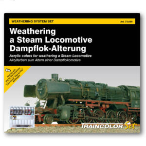 Vallejo Weathering and Steamm Locomotive Dampflok-Alterung Paint Set of 8 and 2 Brushes 73099