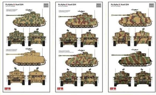 Ryefield Models Pz.Kpfw.IV Ausf.G/H Sd.Kfz 161/1 Sd.Kfz.161/2 with Full Interior 1/35 Scale 5055