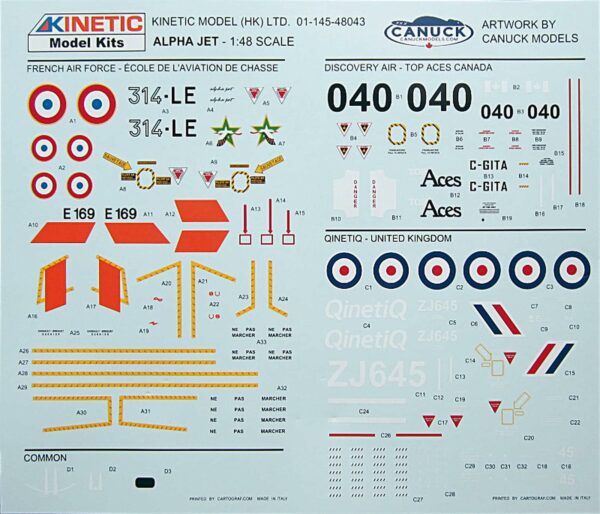 Kinetic Models Alpha Jet A/E Discovery Air Defense 1/48 Scale K48043