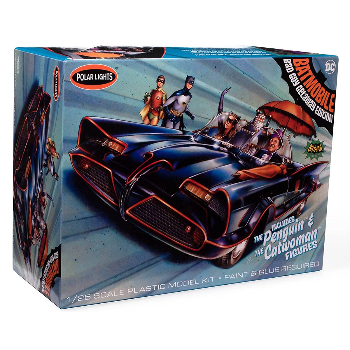 Polar Lights 1966 Batmobile w Catwoman Penguin Figures 1 25 PLM998