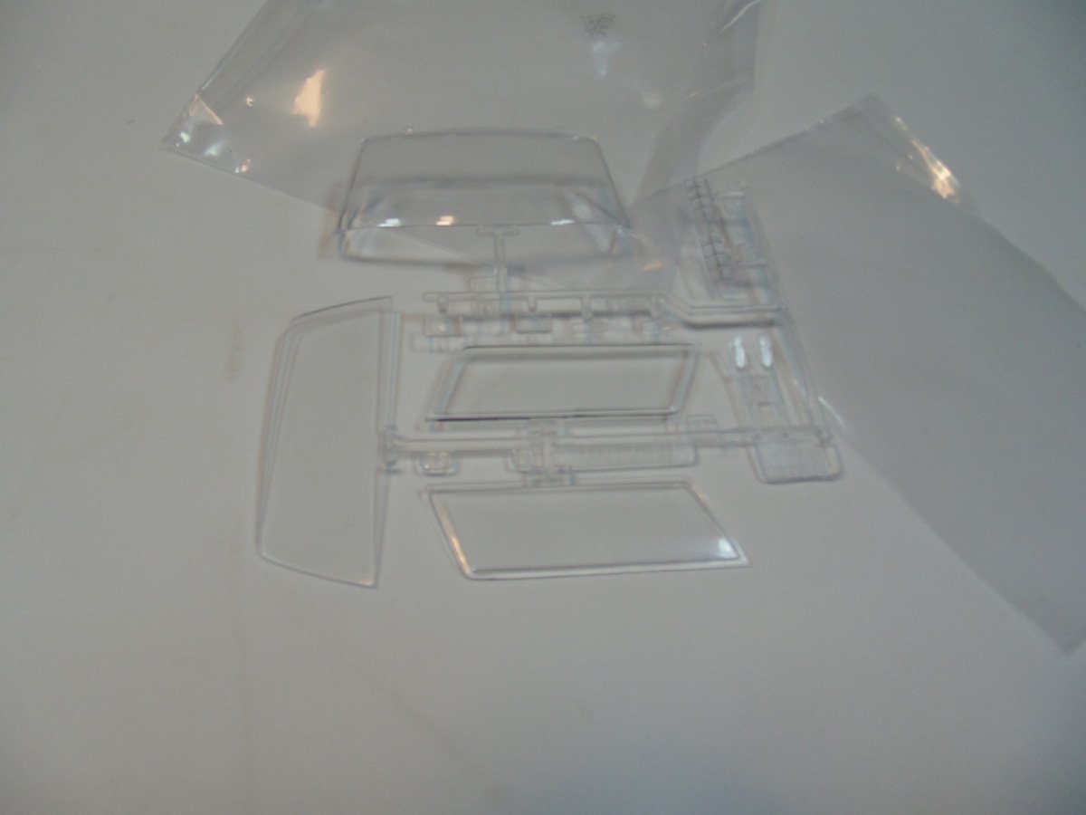 Clear parts on a white matt