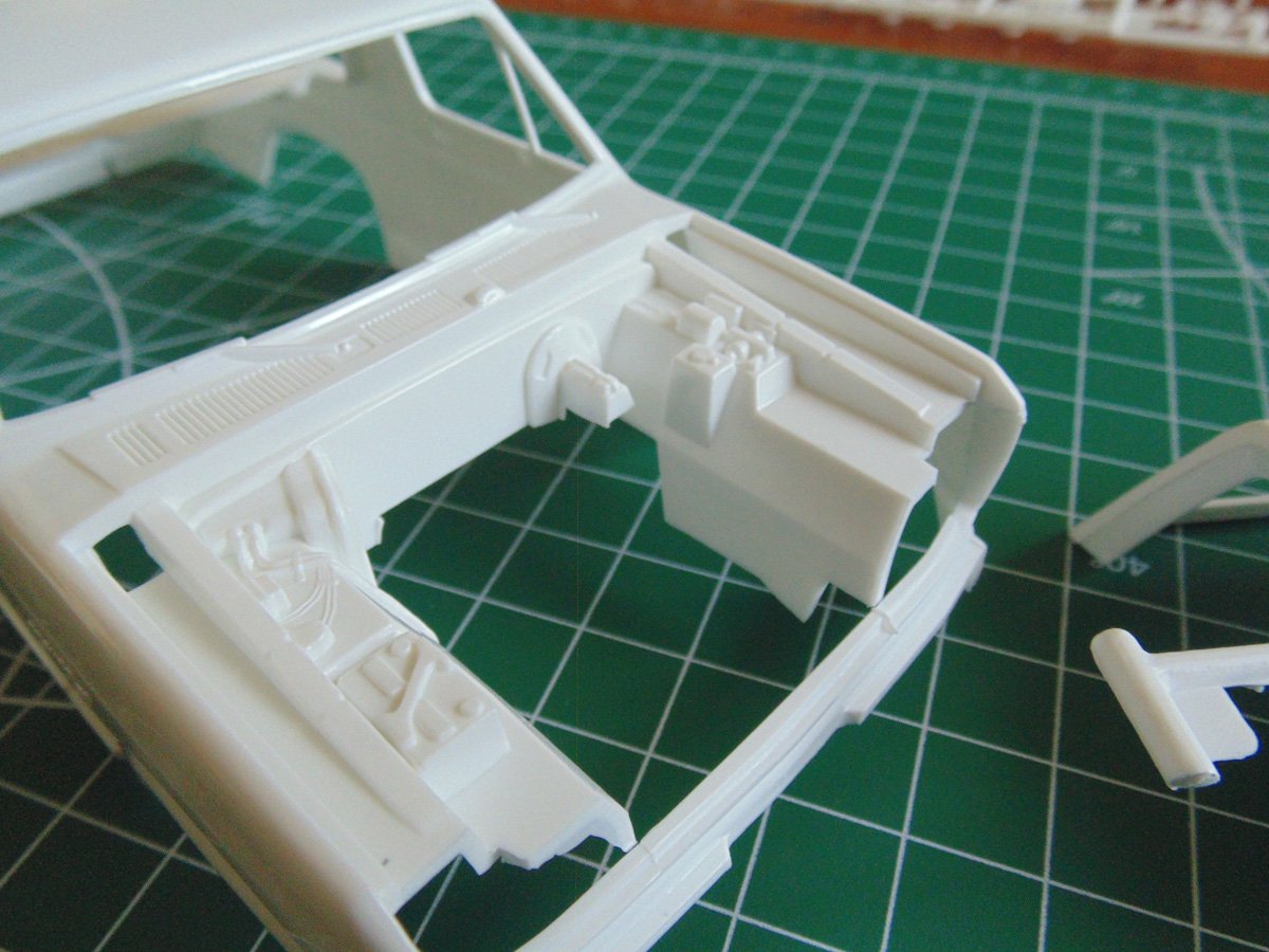 Right side interior view of the unpainted bay