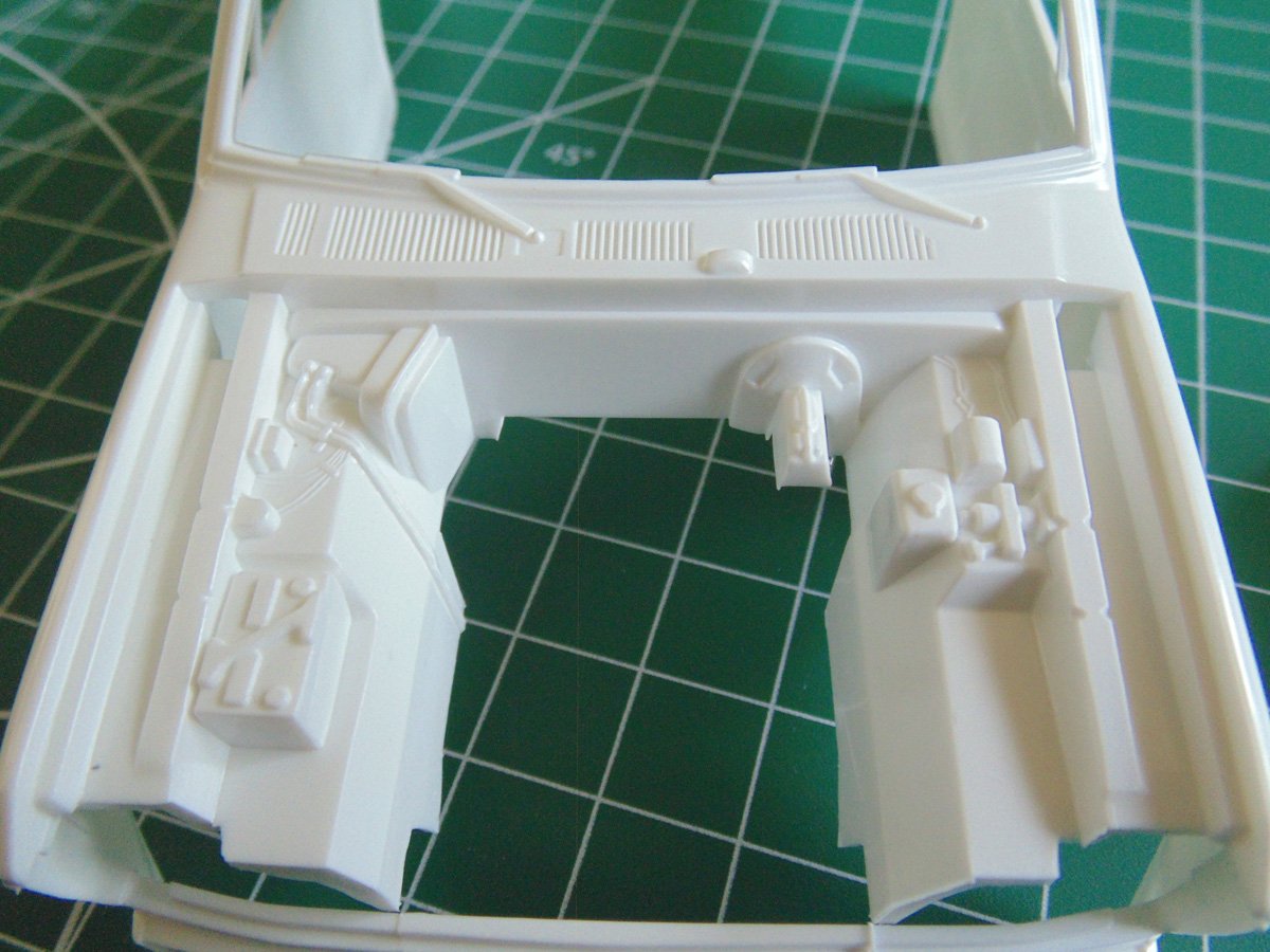 Front view of the engine bay