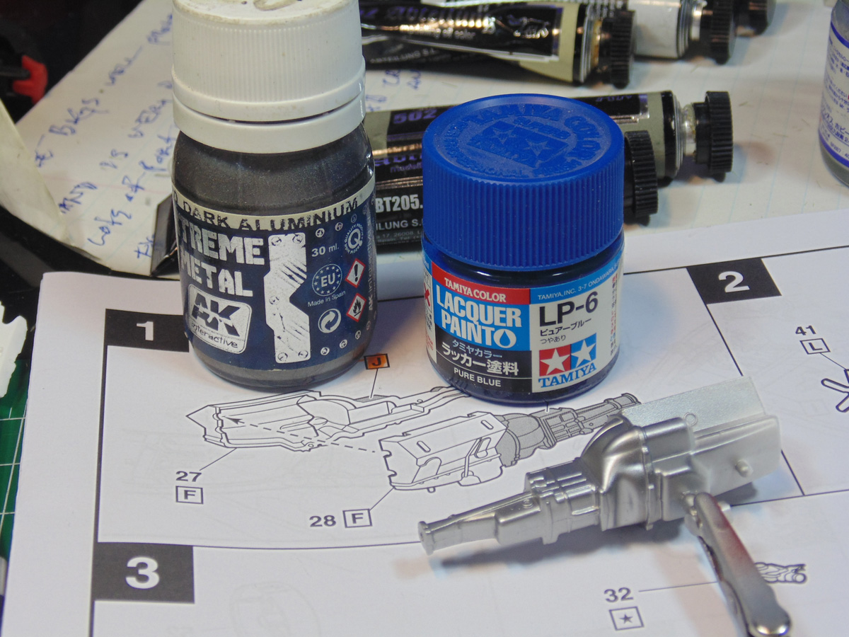 AK Interactive and Tamiya above the engine in step 1