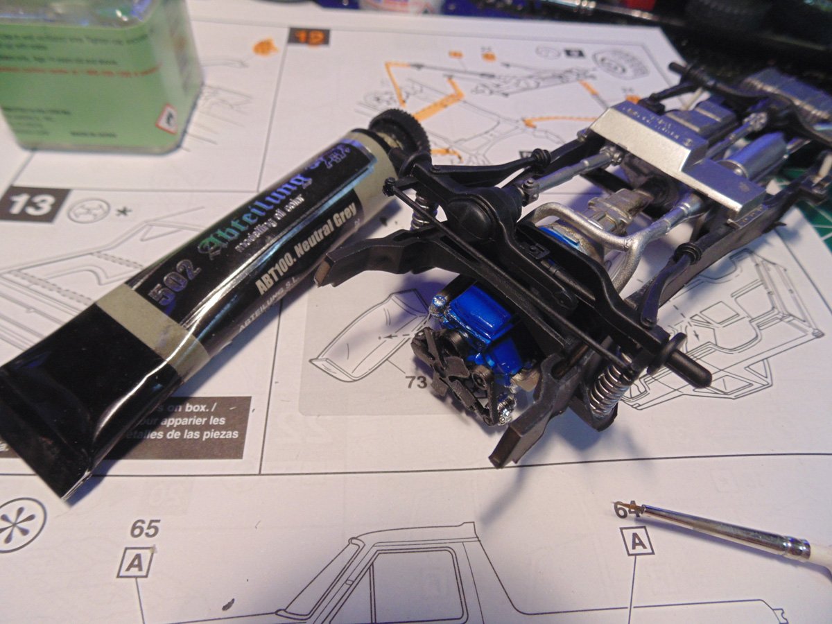 Neutral grey next underside of the model