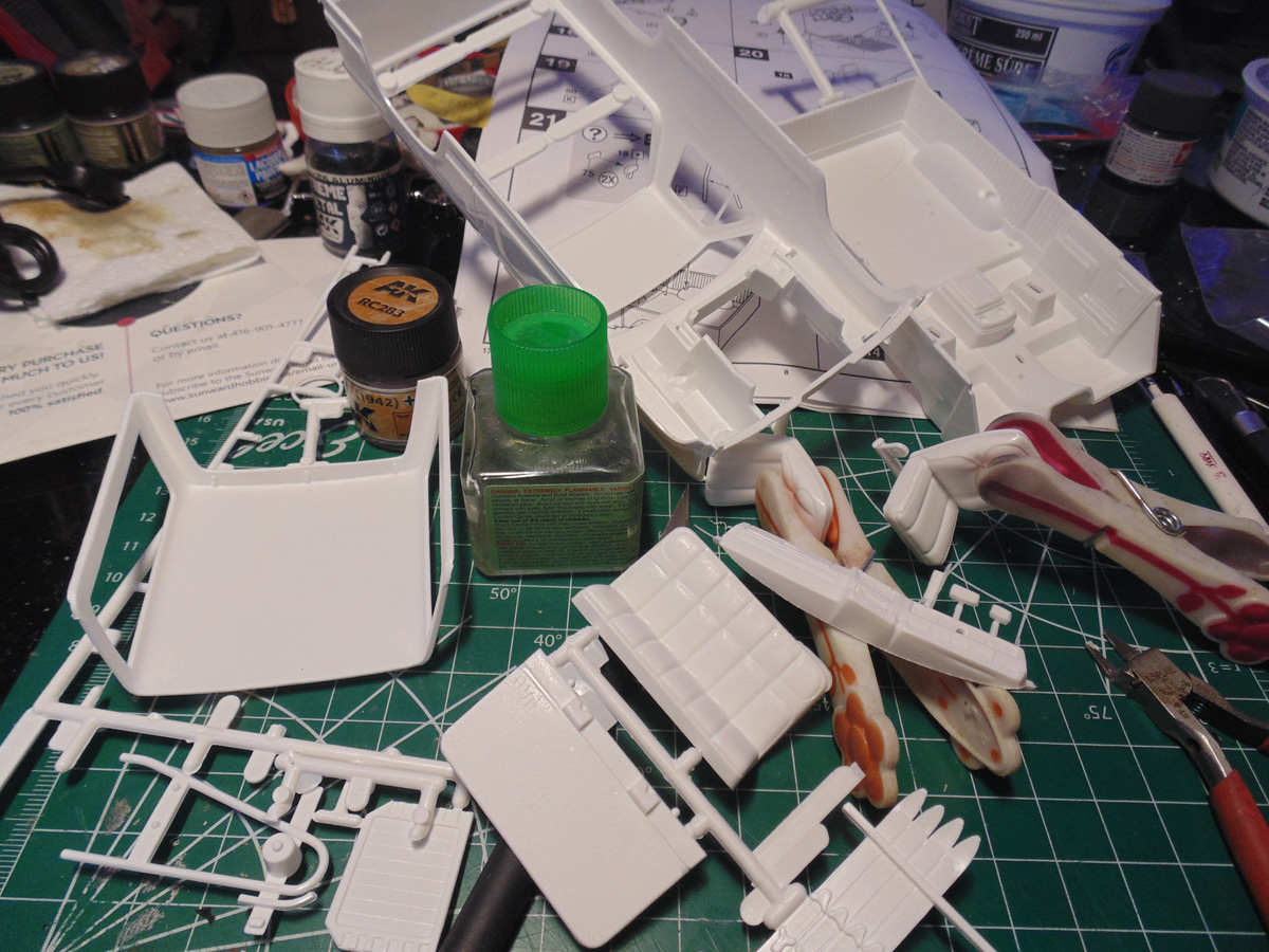 Interior part being prepared for painting
