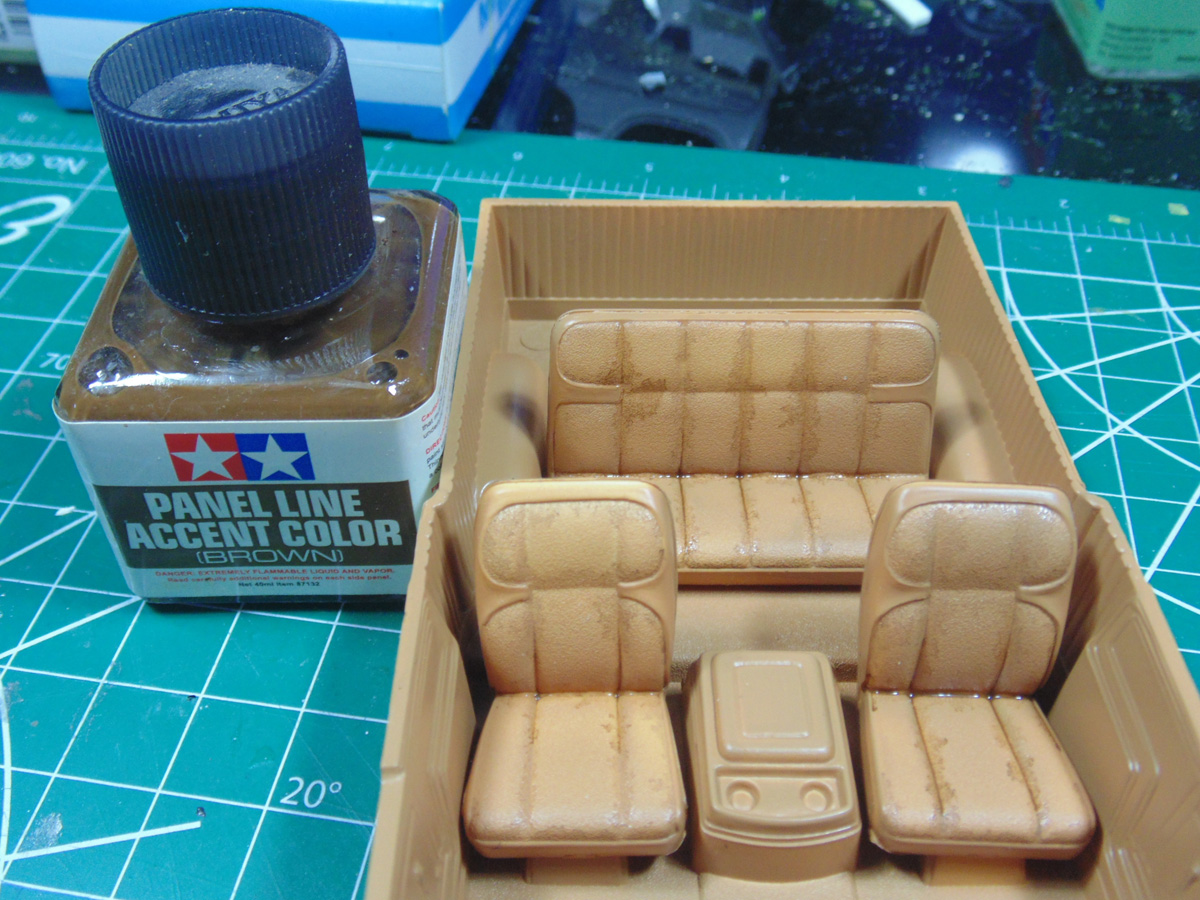 Brown wash beside the interior tub