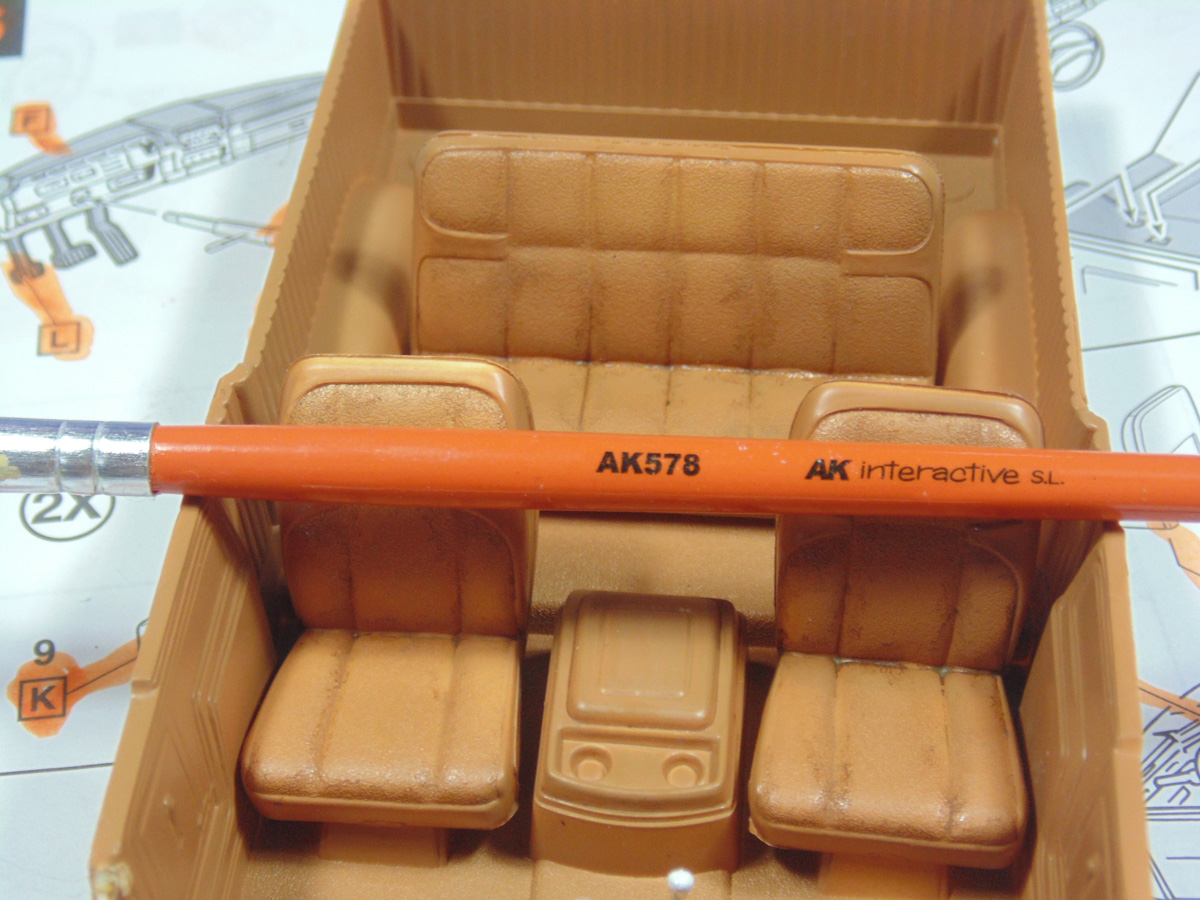 AK Interactive paint brush on the interior