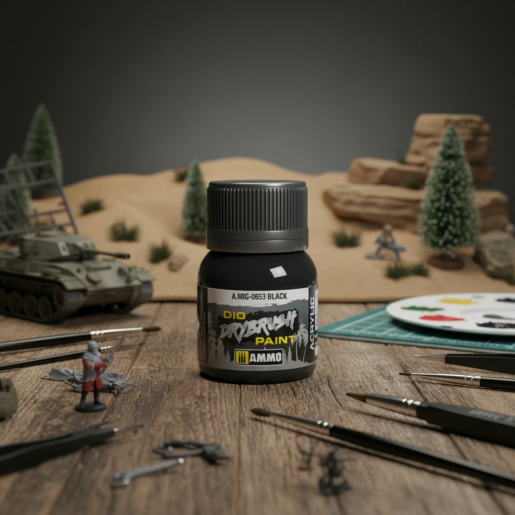 Ammo by Mig Dio Drybrush Black Brown AMIG0653