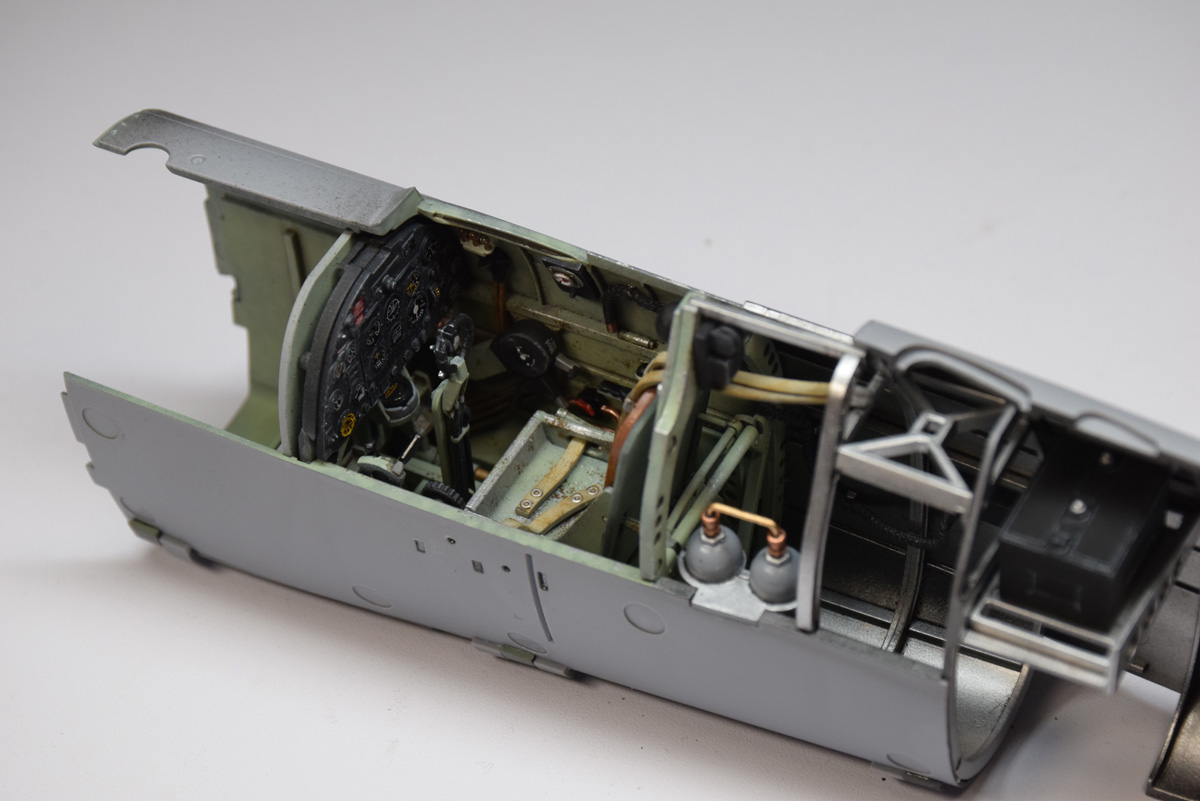 Partially Assembled Cockpit Detail Airfix Spitfire Build