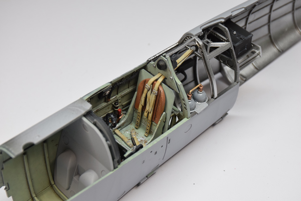 Partially Assembled Cockpit Detail Airfix Spitfire Build