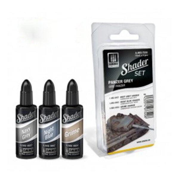 Ammo by Mig Shader Set of 3 Panzer Grey AMIG7320