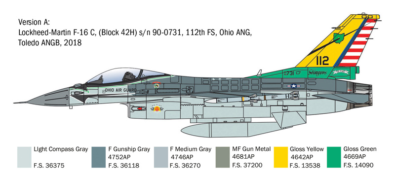 Italeri F-16C Fighting Falcon 1/48 Scale 2825