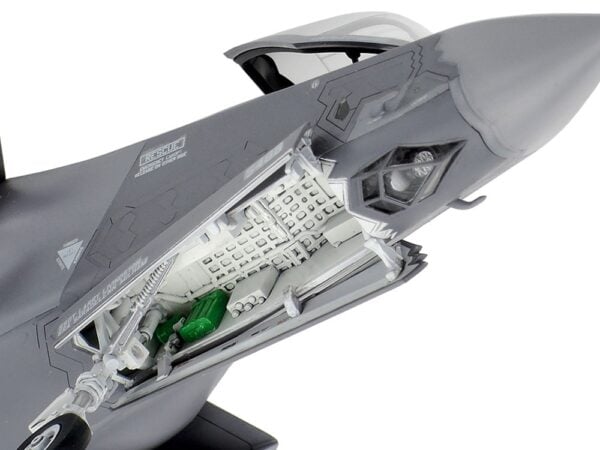 This model kit recreates the state-of-the-art F-35A Lightning II in 1/72 scale. It inherits many of the detailed features first seen in our 1/48 scale release. Thanks to extensive research, the A variant of the Lockheed Martin F-35 Lightning II is available to fans in either preferred scale. About the F-35A Fighter jets have continued to develop since they were first seen in late WWII, to the point where modern-day aircraft such as the F-35 Lightning II and F-22 Raptor are often called "fifth generation" fighters; qualities such as their highly advanced stealth characteristics and network connectivity set them apart from earlier fighters. Developed under the Joint Strike Fighter Program (JSF), the F-35 integrates multiple functions into its design and there are three types at the time of writing: the F-35A conventional take-off and landing (CTOL) aircraft, the F-35B short take-off, vertical landing (STOVL), and the F-35C, with its larger wing and tail; across these three variants, the F-35 can accomplish various missions without impacting upon its observability and exemplary maneuverability. Multiple sensors are at the heart of its advanced capabilities, and the wealth of data harvested is shared via multifunction advanced data link, helping provide the crew with outstanding information via a large cockpit display and the helmet-mounted display system. The F-35's maiden flight was in December 2006, and deployment with air arms in the U.S., Italy, Japan, and more is planned, as the aircraft appears set to take on a key role in the defense landscape in years to come. • 1/72 scale plastic model assembly kit. Wingspan: 148mm, fuselage length: 218mm. • Features refined molded depictions of radar absorbent material (RAM) sections on the surface. • This kit can be assembled with one choice of the three ordnance patterns – stealth mode, air-to-air mode, and beast mode. • Ordnance components can be attached to the weapons stations on the belly of the aircraft. • (Weapons bay door can only be attached closed.) • The fuselage with integrated wing has a realistic rendering of Blended Wing Body (BWB). • This kit also features realistic renderings of the following sections: - Y- shaped air intakes - Cockpit and landing gear bays - Engine nozzle (one-piece design) - Martin-Baker US16E ejection seat - RCS (radar cross section) enhancers affixed to top and bottom sections (two for each, four in total) during basic training exercises. - Boxes stored in nose landing gear bay. • Choose from open or closed canopy (not interchangeable after assembly). • Flaps are assembled in the up position. • Canopy and EOTS sensor fairing on nose undersurface are recreated in transparent plastic. • Includes a realistically recreated seated pilot figure with Helmet-Mounted Display (HMD) and ordnance components (AIM-9X Sidewinder x2 and GBU-12 Paveway II x4). • Comes with three marking options: • 34th FS, 388th FW, U.S. Air Force Air Combat Command, Hill AFB, Utah • 301st Fighter Squadron, 3rd Wing, Japan Air Self-Defense Force, Misawa Air Base 302nd Fighter Squadron, 3rd Wing, Japan Air Self-Defense Force, Misawa Air Base • Includes masking stickers for painting demarcation of canopy and EOTS sensor fairing components, and a full-color painting guide.