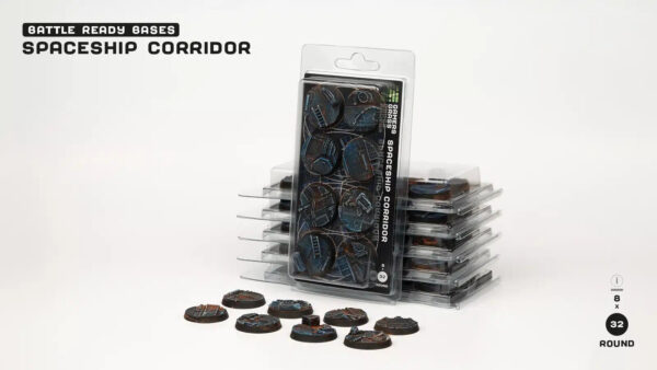 Gamers Grass Spaceship Corridor Bases Round 32mm Pack of 8 GGB-SPR32