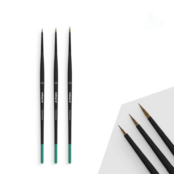 Vallejo Definition Brush Set Natural Hair 4/0 3/0 2/0 Pro Model B01990