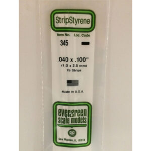 Evergreen 24 inch Long White Strips .040in x .100in Pack of 15 EVE 345