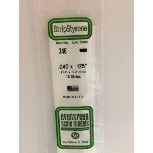 Evergreen 24 inch Long White Strips .040in x .125in Pack of 15 EVE 346