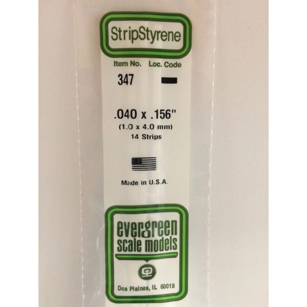 Evergreen 24 inch Long White Strips .040in x .156in Pack of 14 EVE 347